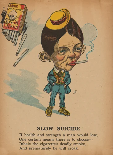 Comic Valentine (slow suicide, anti-smoking) by Charles J. Howard, other, 1875-1885