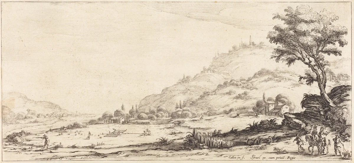 Hunting Birds by Jacques Callot, print, 1630