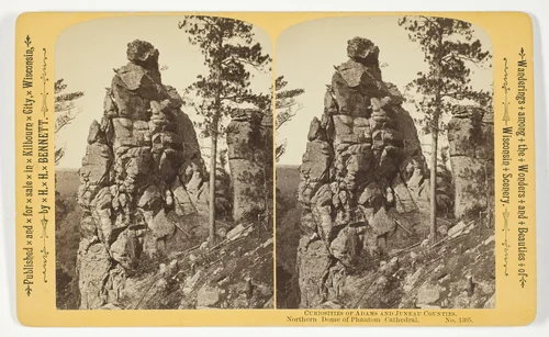 Northern Dome of Phantom Cathedral, No. 1305 from the series "Curiosities of Adams and Juneau Counties" by Henry Hamilton Bennett, photograph, 1870-1908