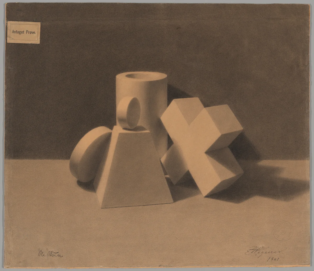 Still-Life with Geometric Forms by Lili Elbe, print, 1901