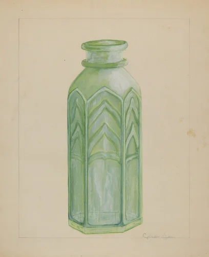 Jersey Milk Bottle by Columbus Simpson, index of american design, 1936