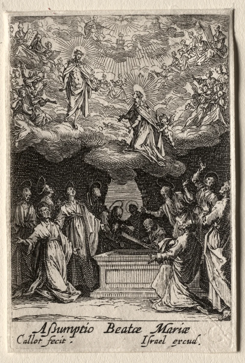 The Life of the Virgin: The Assumption of the Virgin by Jacques Callot, print, 1628-1639