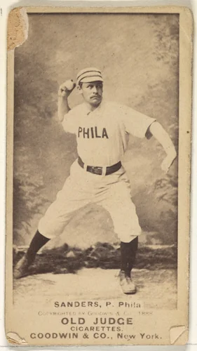 Alexander Bennett "Ben" Sanders, Pitcher, Philadelphia, from the Old Judge series (N172) for Old Judge Cigarettes by Goodwin & Company, photograph, 1888