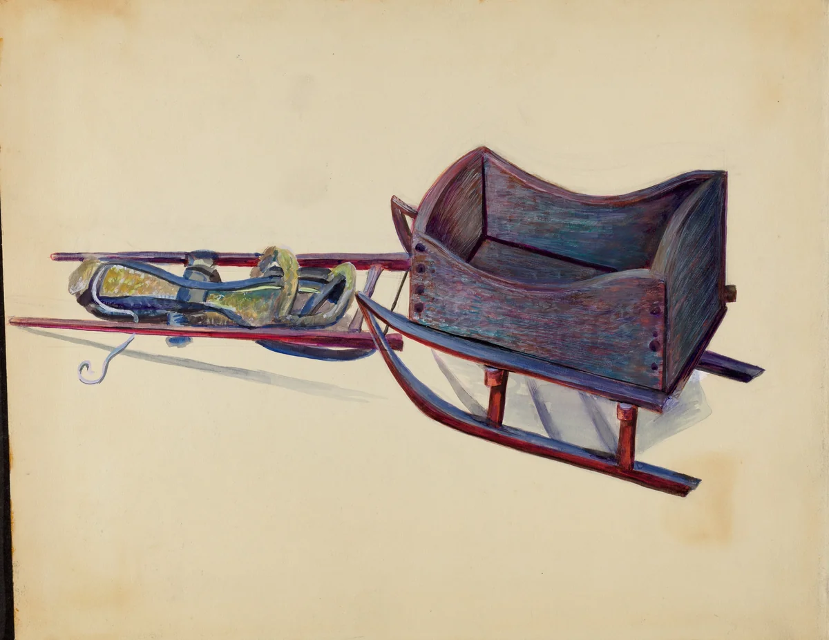 Toy Sleigh by Mina Lowry, index of american design, 1936