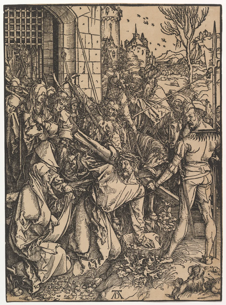 Christ Carrying the Cross, from The Large Passion by Albrecht Dürer, print, 1498-1499
