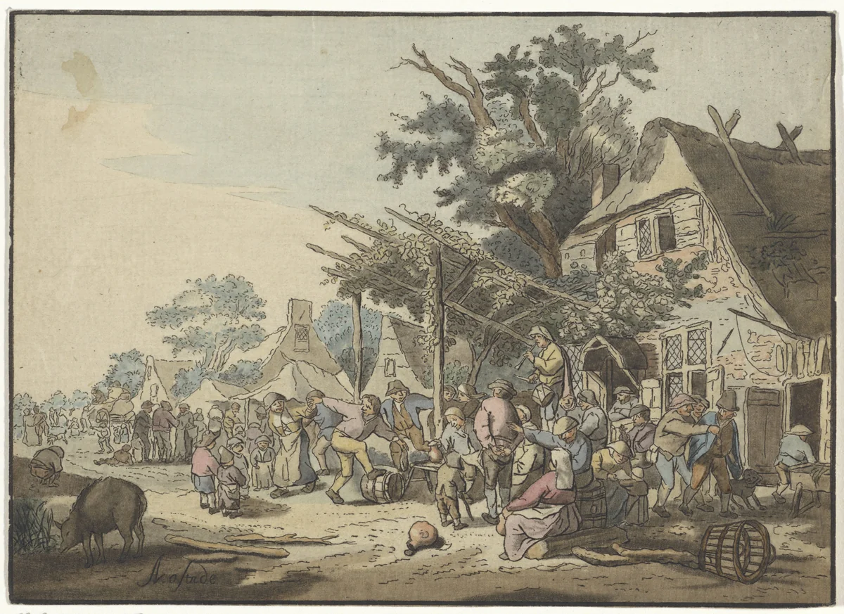 Boerenfeest by Bernhard Schreuder, print, 1767-1780