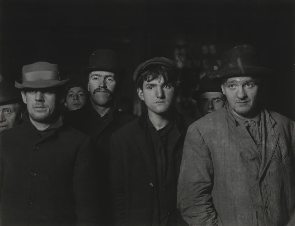 Bowery Mission Bread Line, 2 A.M. by Lewis Wickes Hine, photograph, 1907