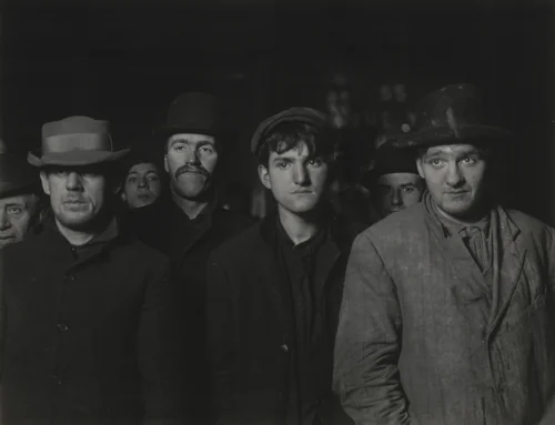 Bowery Mission Bread Line, 2 A.M. by Lewis Wickes Hine, photograph, 1907