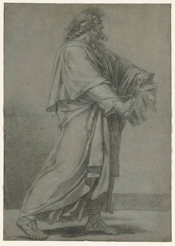 Man Destroying Book by anonymous, drawing, 1700-1799