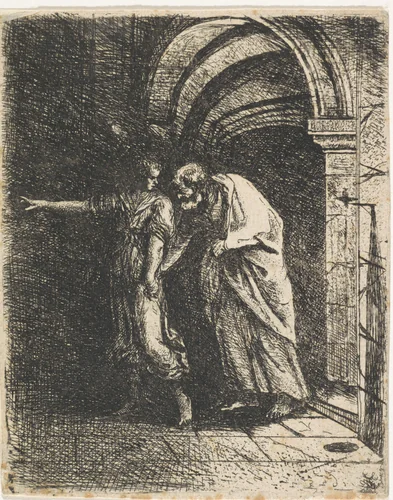 Bevrijding van Petrus uit de gevangenis by Anthony de Vos, print, 1675-1729