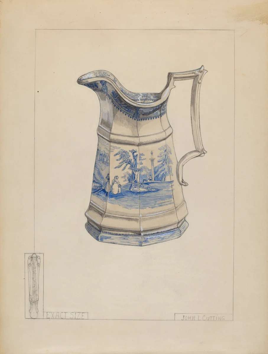Syrup Pitcher by John Cutting, index of american design, 1936