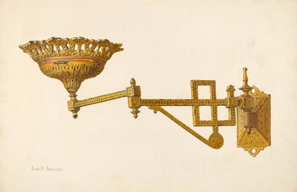 Lamp Bracket by John H. Tercuzzi, index of american design, 1942
