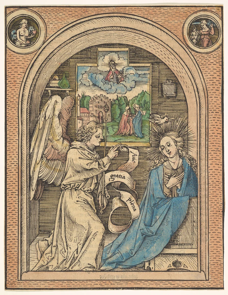 The Annunciation by Hans Wechtlin, print, 1480-1600