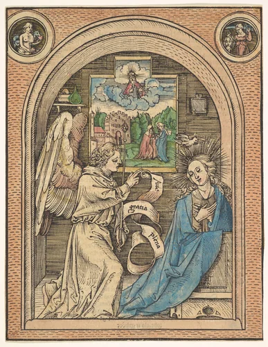 The Annunciation by Hans Wechtlin, print, 1480-1600