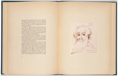 Reproduction of Camille Pissarro (facing page 16) from Monographie Francis Picabia (Francis Picabia Monograph) by Francis Picabia, illustrated book, 1920