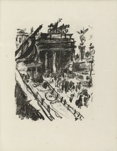 Brandenburg Gate (Bradenburger Tor) (plate facing page 92) from Gesammelte Schriften (Collected Writings) by Lovis Corinth, illustrated book, 1920