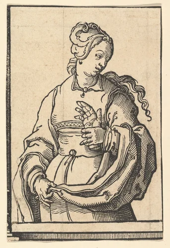 Tiburtine Sibyl, from the series of Sibyls by Lucas van Leyden, print, 1525-1535