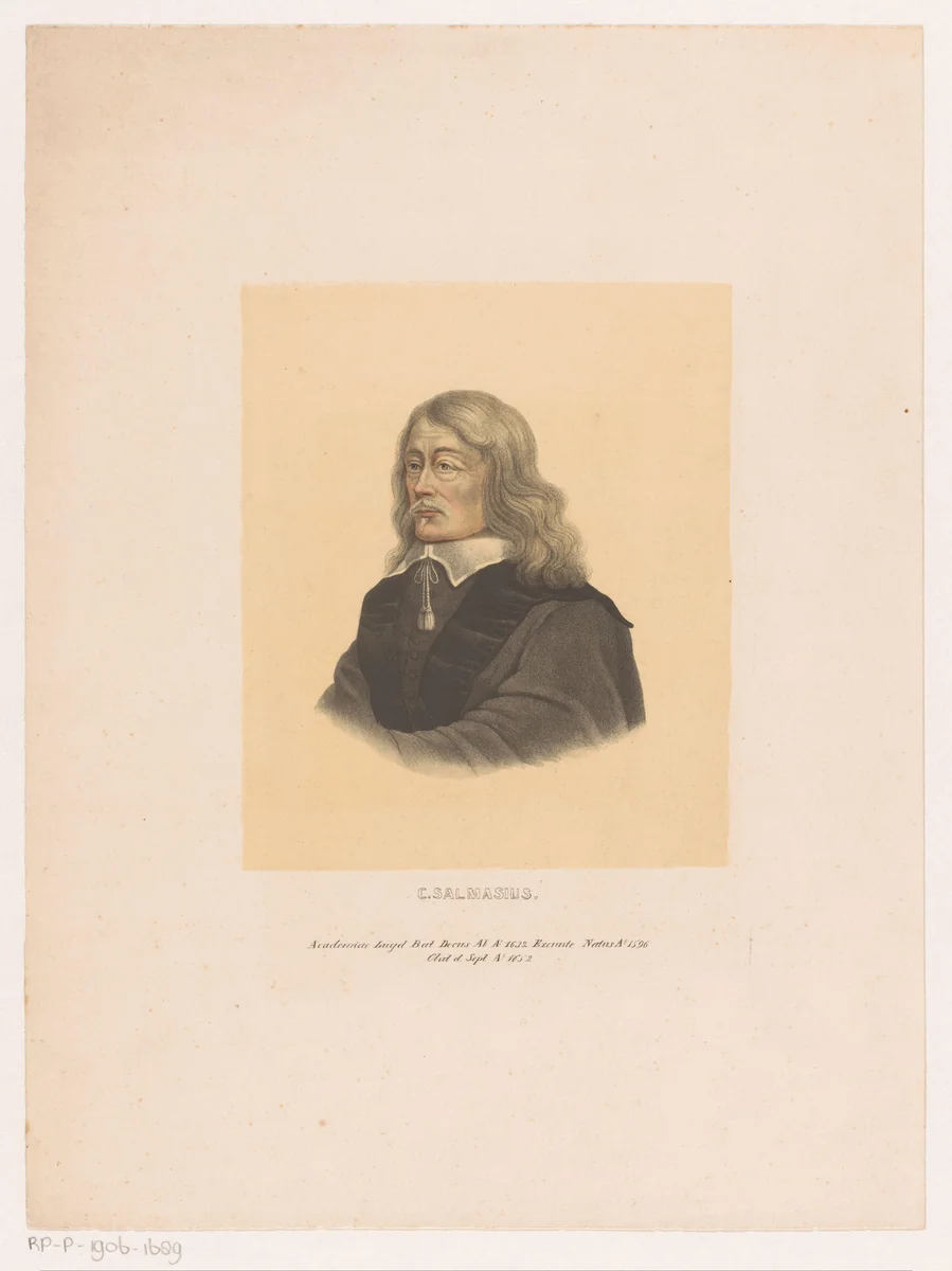 Portret van Claudius Salmasius by Leendert Springer, print, 1850