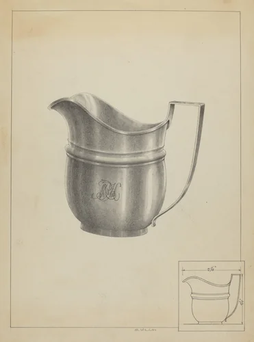 Silver Creamer by Simon Weiss, index of american design, 1936