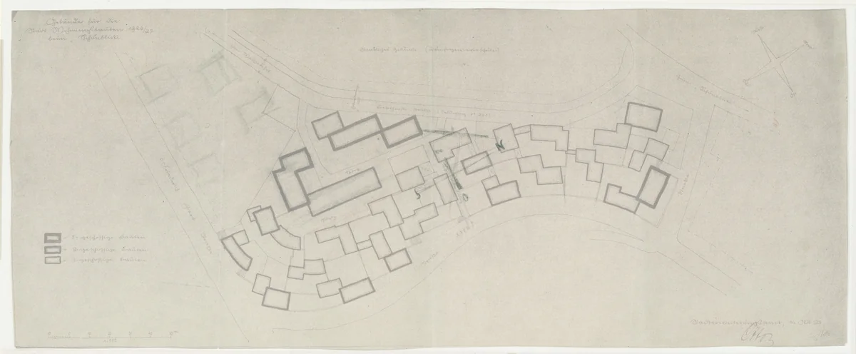 Weissenhof Housing Colony Master Plan, "The Dwelling," Stuttgart, Germany (Plan) by Ludwig Mies van der Rohe, mies van der rohe archive, 1926