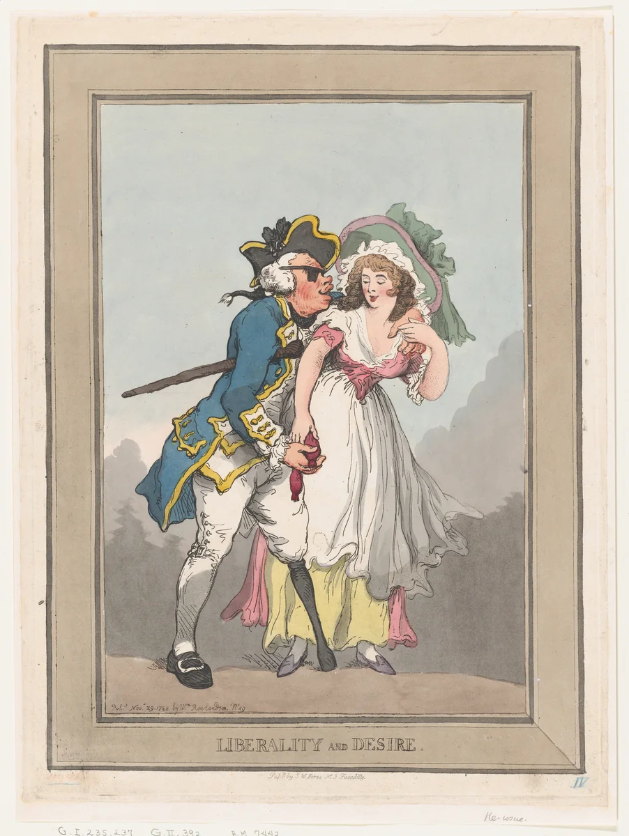 Liberality and Desire by Thomas Rowlandson, print, 1788