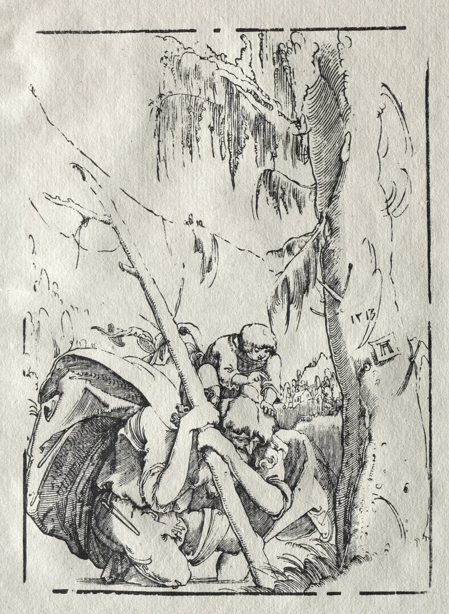 St. Christopher Crossing the Water with Christ on his Shoulders by Albrecht Altdorfer, print, 1513