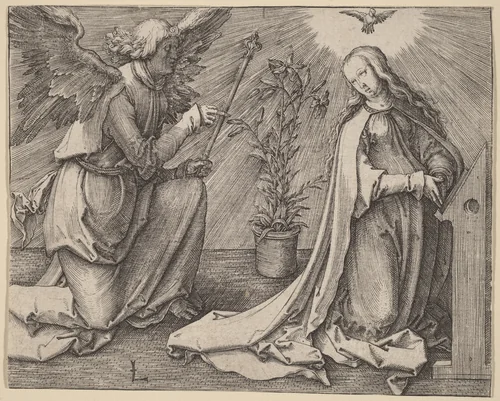 The Annunciation by Lucas van Leyden, print, 1514-1516