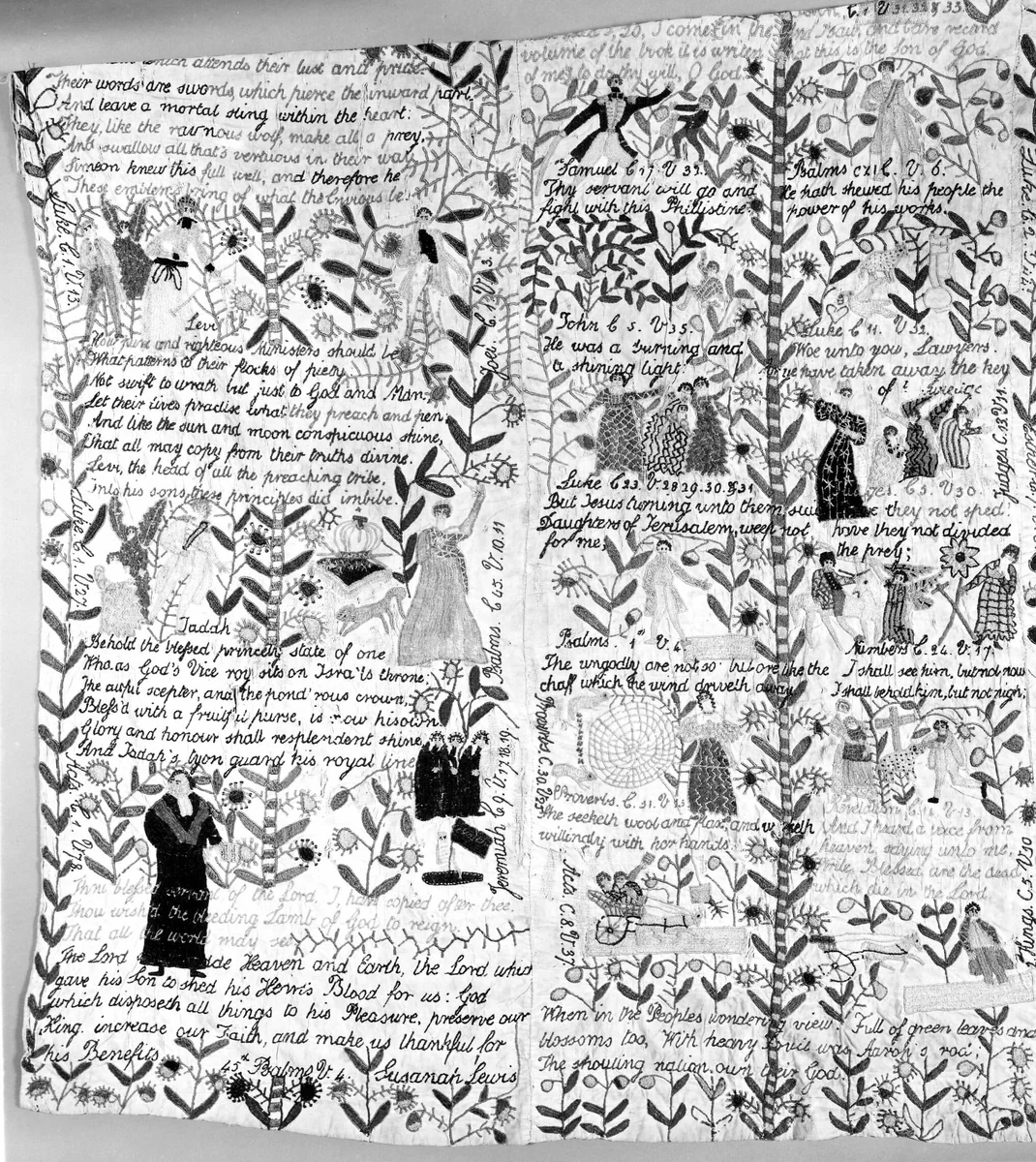 Cover (Needlework) by Susannah Lewis, textile, 1850-1900