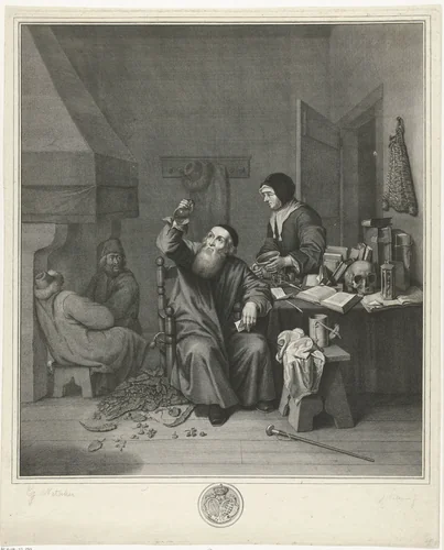 Piskijker by Jacob Folkema, print, 1702-1767