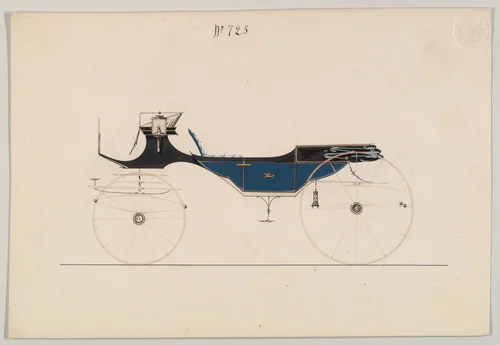 Design for Vis-à-vis/ Caleche, no. 725 by Brewster & Co., drawing, 1850-1870