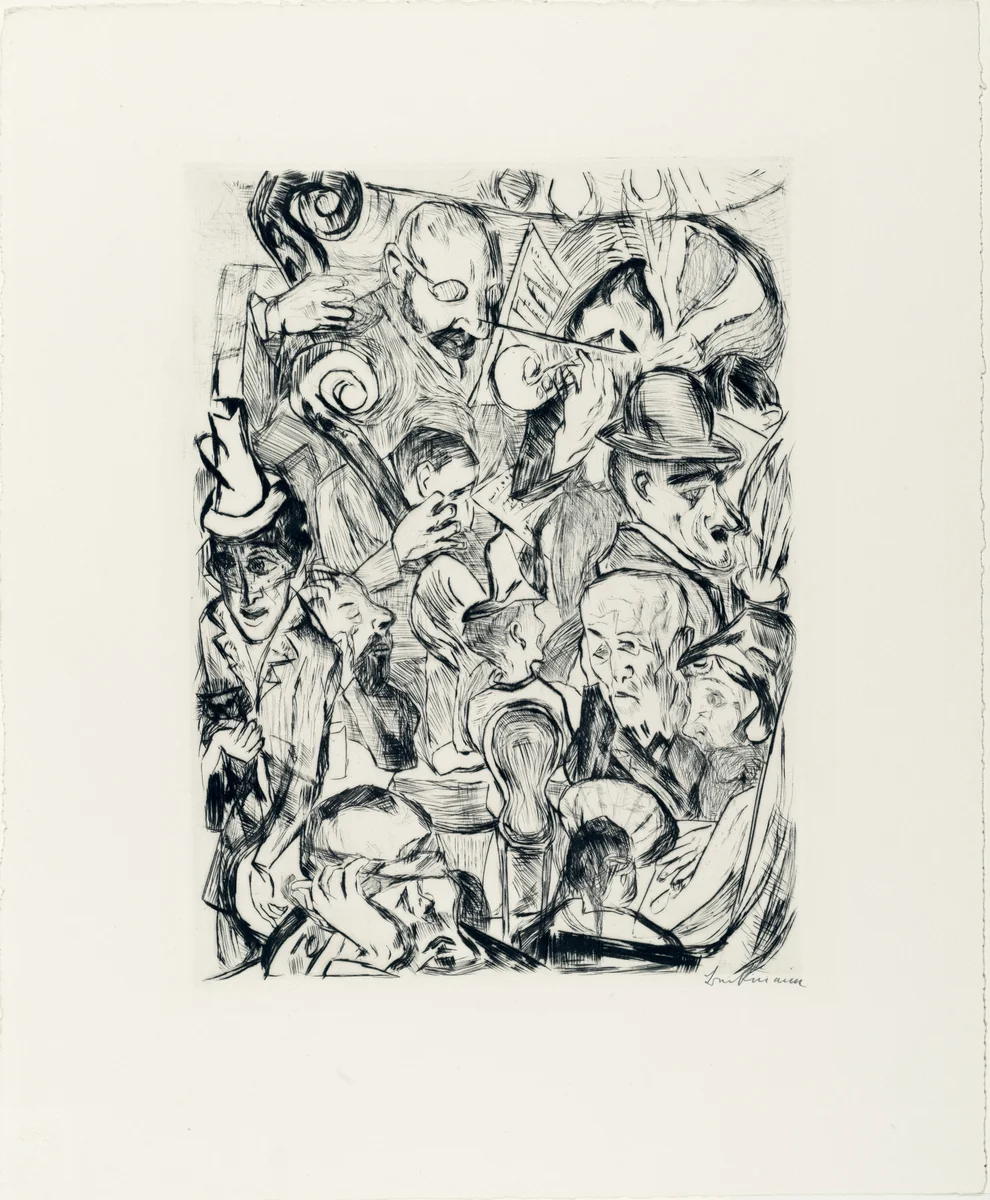 Café Music (Cafémusik) from Faces (Gesichter) by Max Beckmann, print, 1918