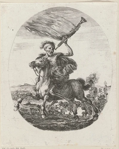 De Dood te paard by Stefano della Bella, print, 1620-1664