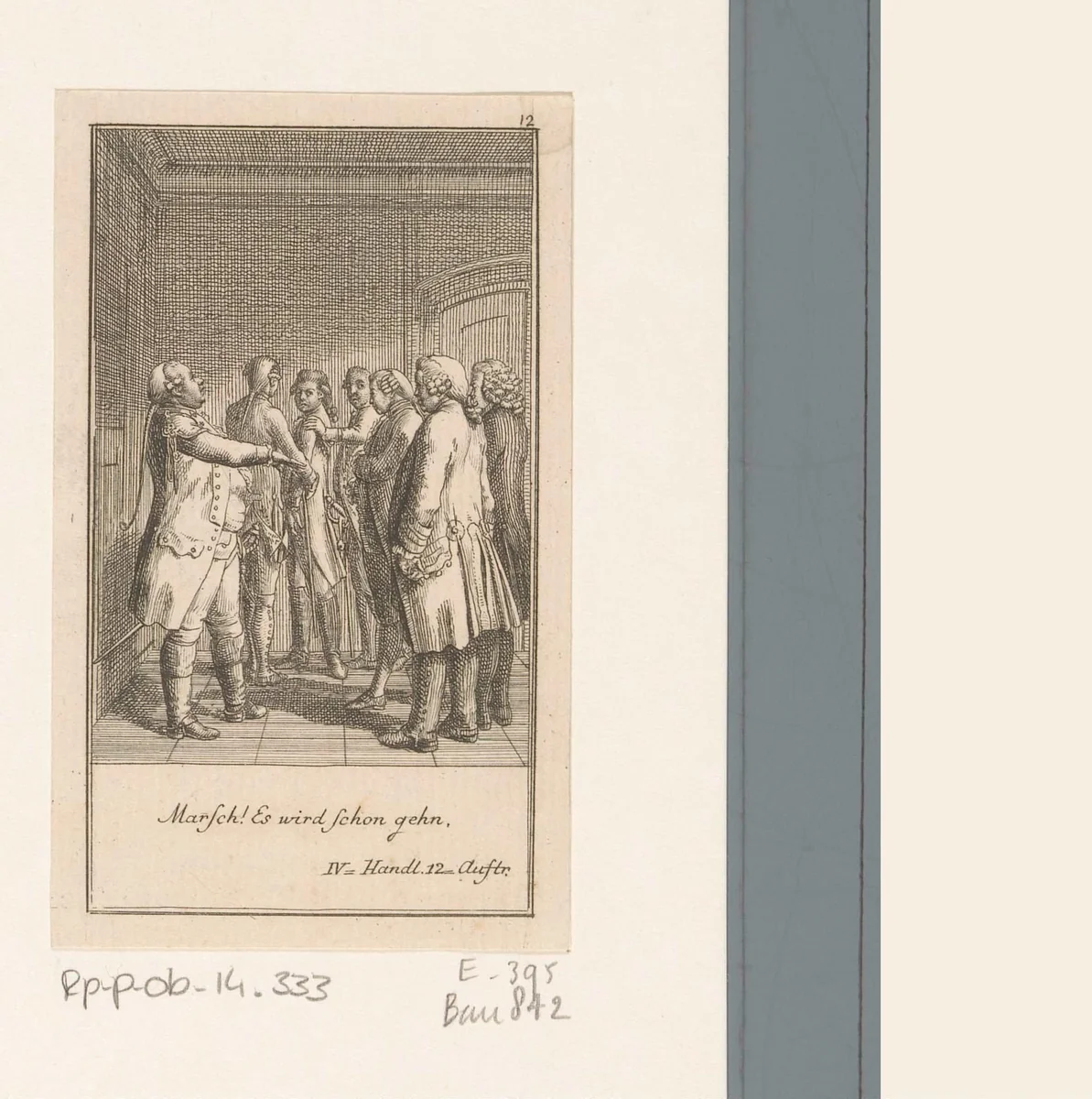 Fritz wordt door de major afgevoerd by Daniel Nikolaus Chodowiecki, print, 1781