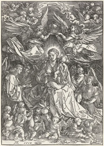 Maria als koningin der engelen by Unknown, print, 1518