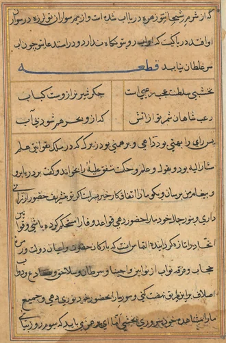 Page from Tales of a Parrot (Tuti-nama): text page by Unknown, painting, 1555-1565