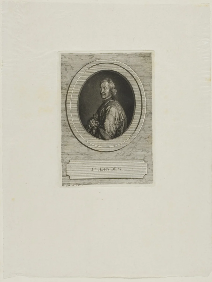 John Dryden by Jean-Baptiste de Grateloup, print, 1755-1817