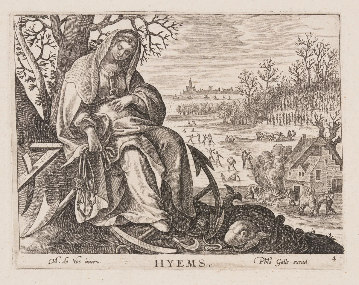 Hyems, from Four Seasons by Philip Galle
Maerten de Vos, print, 1584-1594