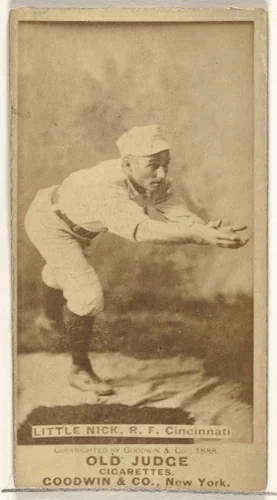 Hugh N. "Little Nick" Nicol, Right Field, Cincinnati, from the Old Judge series (N172) for Old Judge Cigarettes by Goodwin & Company, photograph, 1888