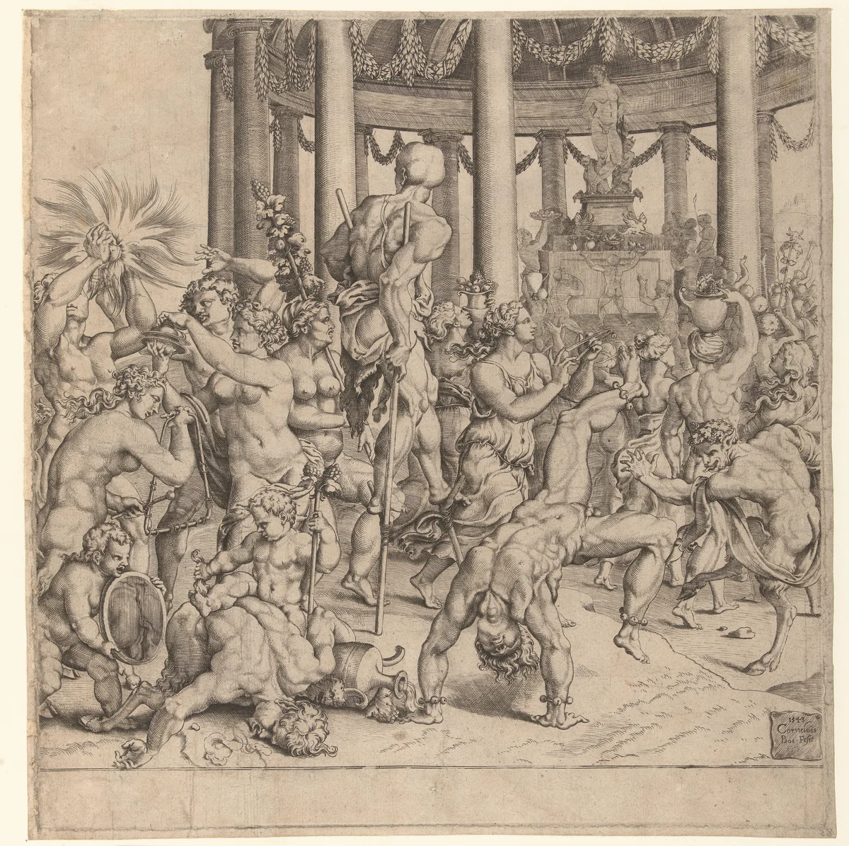 Triomf van Bacchus, rechter plaat by Unknown, print, 1543