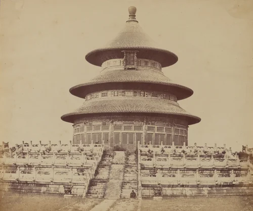 Sacred Temple of Heaven Where the Emperor Sacrifices Once a Year, in the Chinese City of Pekin, October 1860 by Felice Beato, photograph, 1860