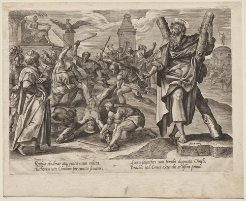 St. Andrew by Hendrick Goltzius, print, 1573-1583