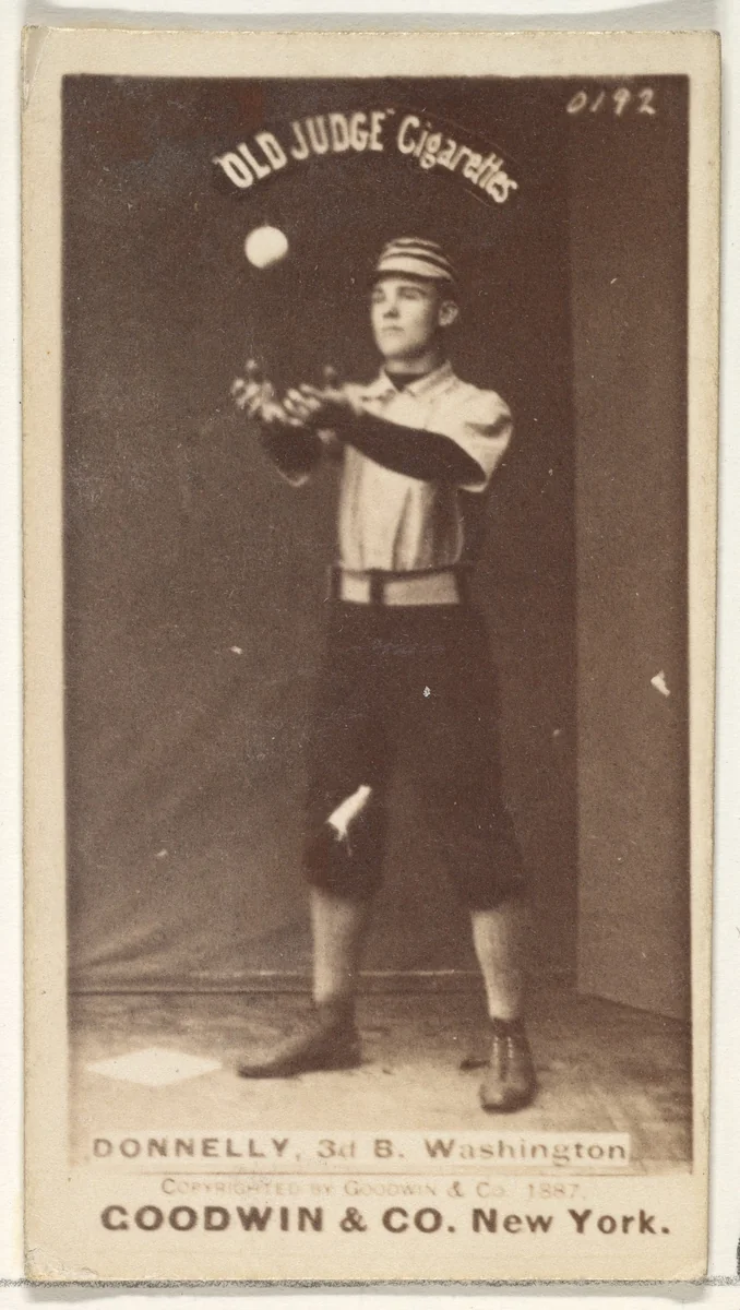 James B. "Jim" Donnelly, 3rd Base, Washington Nationals, from the Old Judge series (N172) for Old Judge Cigarettes by Goodwin & Company, photograph, 1887