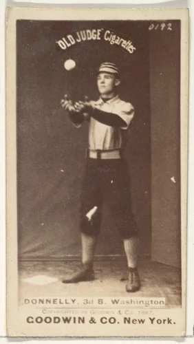 James B. "Jim" Donnelly, 3rd Base, Washington Nationals, from the Old Judge series (N172) for Old Judge Cigarettes by Goodwin & Company, photograph, 1887