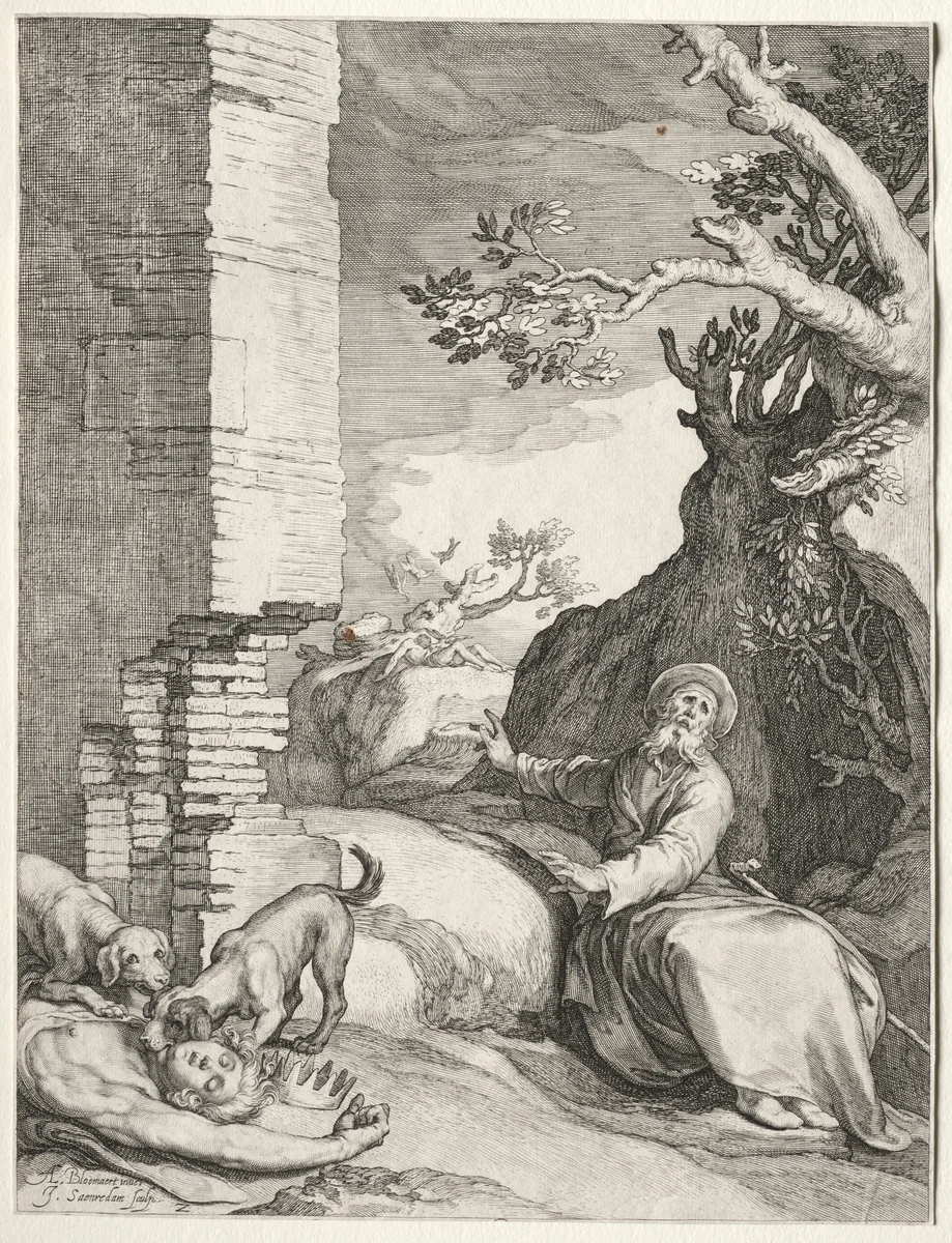 The Prediction of Ahijah by Jan Saenredam, print, 1604