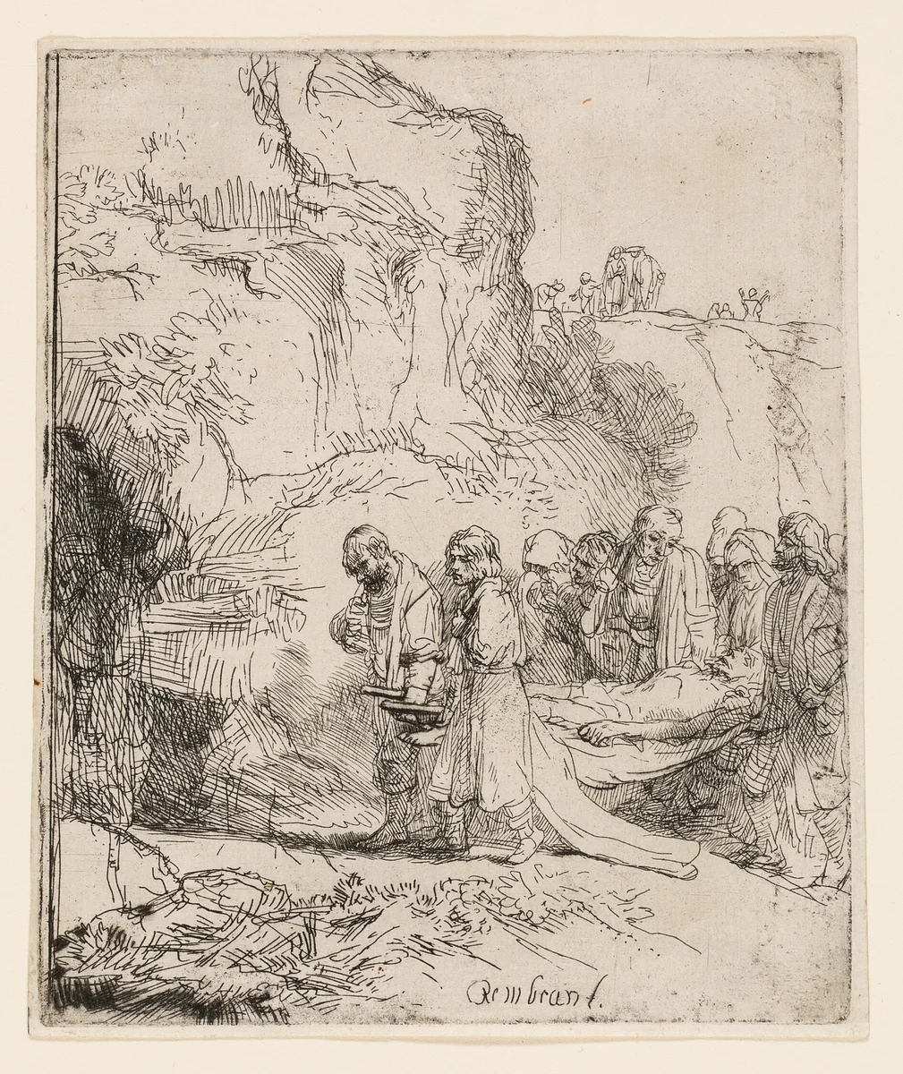 Christ Carried to the Tomb by Rembrandt van Rijn, print, 1640-1650