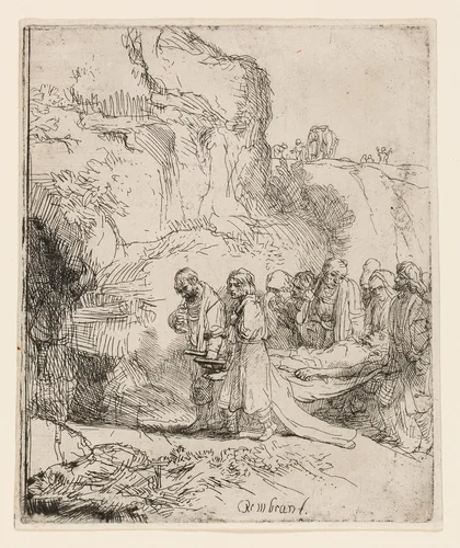 Christ Carried to the Tomb by Rembrandt van Rijn, print, 1640-1650