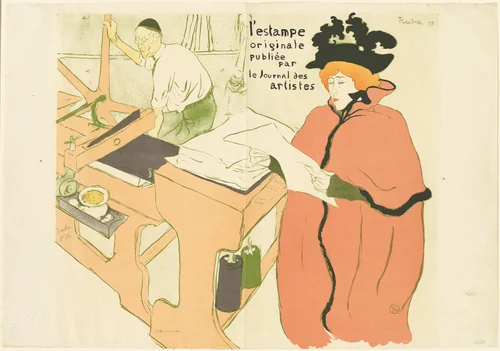 Cover for "L'estampe originale" (Couverture de "L'estampe originale") by Henri de Toulouse-Lautrec; Edouard Ancourt, print, 1893