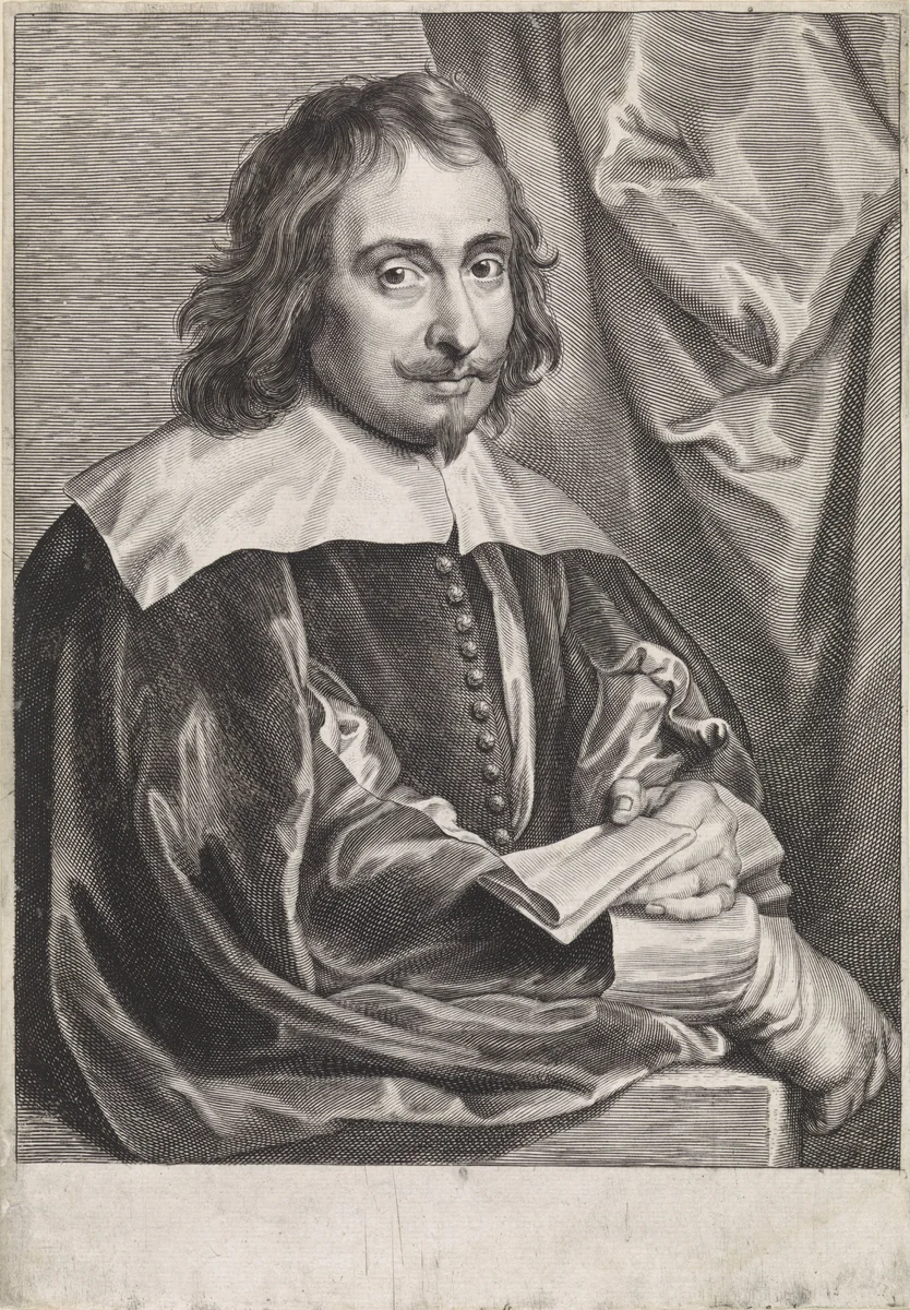 Portret van Balthasar Gerbier, op 42-jarige leeftijd by Paulus Pontius, print, 1634