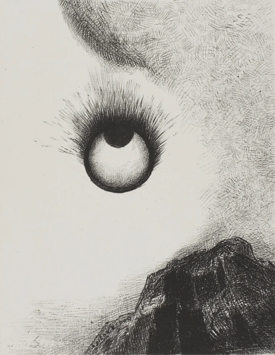 Everywhere eyeballs are aflame, plate 9 from The Temptation of Saint Anthony (1st series) by Odilon Redon, print, 1888