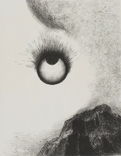 Everywhere eyeballs are aflame, plate 9 from The Temptation of Saint Anthony (1st series) by Odilon Redon, print, 1888